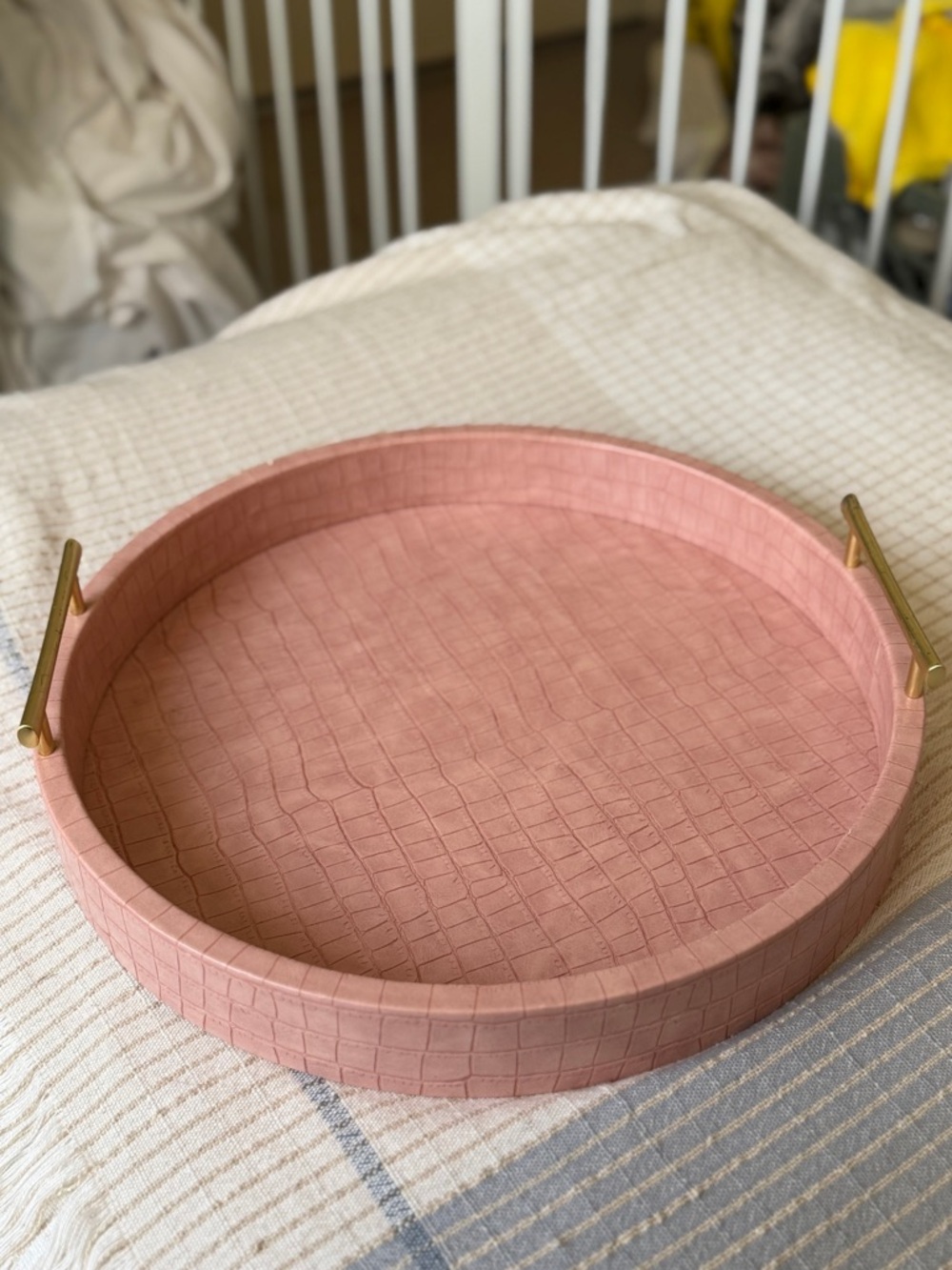 A&B Home Urban Vogue faux leather tray.